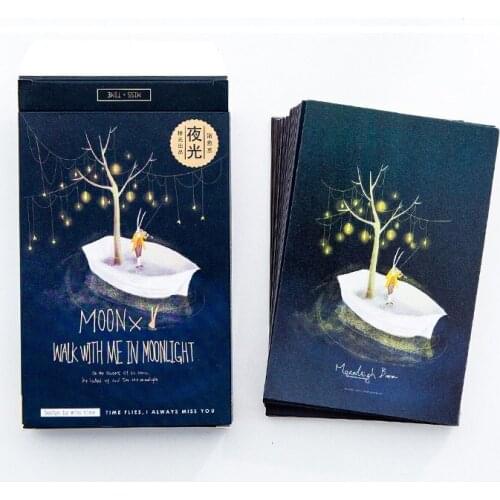 30 Sheets/Set Moonlight Baron Luminous Postcard Greeting Card Message Card Birthday Gift Card
