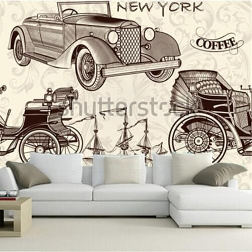 The custom 3D murals,old-fashioned ship and card papel de parede,The coffee shop living room sofa TV wall bedroom wall paper