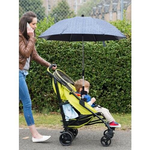 75cm Flexible Baby Stroller Umbrella Denim Blue Cart UV Protection Umbrella Baby Pram Parasol With Holder For Trolleys Outdoor