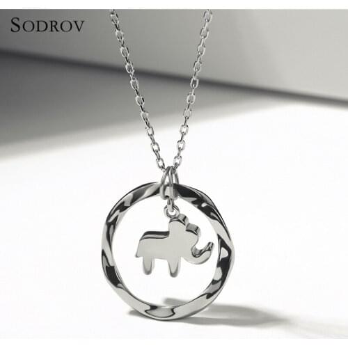 925 Sterling Silver Elephant Pendant Necklace Simple and Romantic Style Fine Jewelry Valentines Gift joyas de plata 925 N018