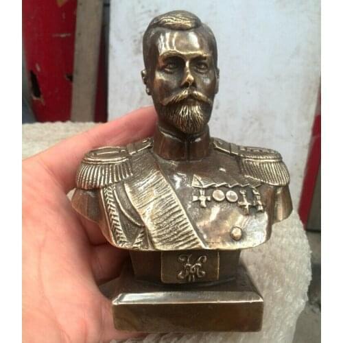 Free shipping Russian Tsar NICHOLAS II bust statue 5" H bronze statue