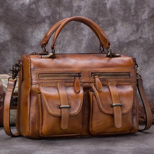 BJYL Luxury Retro Leather Women Handbags Female Shoulder Messenger Bag Ladies Vintage Genuine Leather 2020 New Fashion Bags Soft