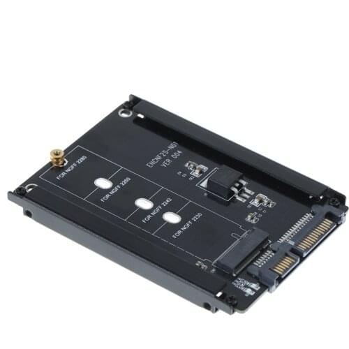 Black Metal Cased CY B+M Socket 2 M.2 NGFF (SATA) SSD to 2.5 SATA Adapter High Power LDO Controller Chip SSD SATA Adapter