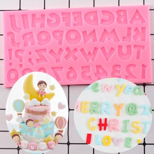 Alphabet Letters Number Silicone Molds DIY Cupcake Topper Fondant Cake Decorating Tools Candy Clay Chocolate Gumpaste Mould