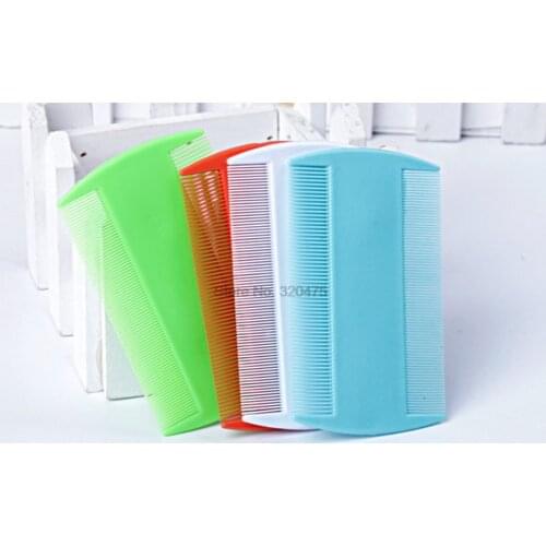 By dhl 1000pcs practical Pet Dog Hair Flea lice Comb plastic Pin Dog Cat Grooming Brush Comb Clean tool dual two tyle teeth