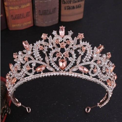 Baroque Crown Bride Headbands Crystal Crown Rhinestone Hair Jewelry Pageant Prom Women Head Wedding Hair Accessories Tiaras