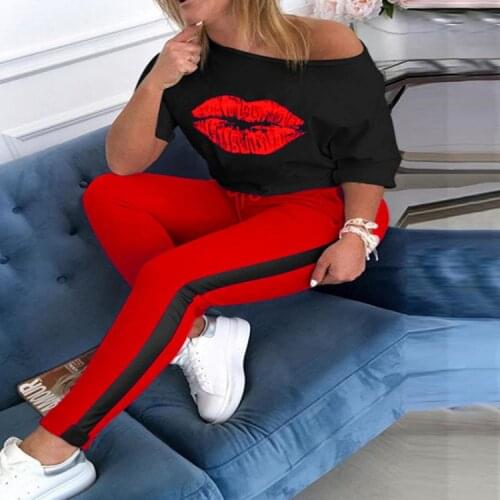 2021 New Fashion Women Tracksuit 2 Piece Set Top +Pants Sportwear Casual Womens Sports Suit Pants Set Female Clothing