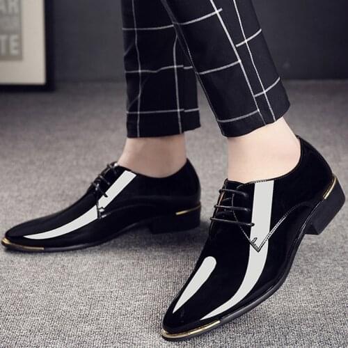 NPEZKGC Men's Patent Leather Shoes