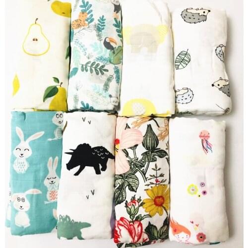 70% Bamboo + 30% Cotton Baby Blanket 120*120cm Soft Newborn Blankets Bath Gauze Infant Swaddle Wrap Sleepsack Stroller Cover