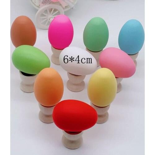 50pcs/lot 6*4cm Plastic Easter Eggs Hanging Ornament Kids Toys DIY Childs Crafts Painting Egg Easter Party Supplies Home Decor