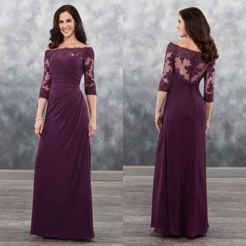 2019 Off Shoulder Mother of the Bride Dresses Lace Appliques Evening Gowns Custom Made Formal Wedding Guest Dresses