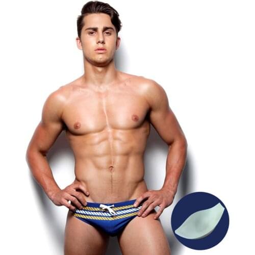 Men Swim Briefs New Coarse Printed Fashion Triangle Swimwear With Sponge Pad Beach Bikini Swimming Shorts Beach