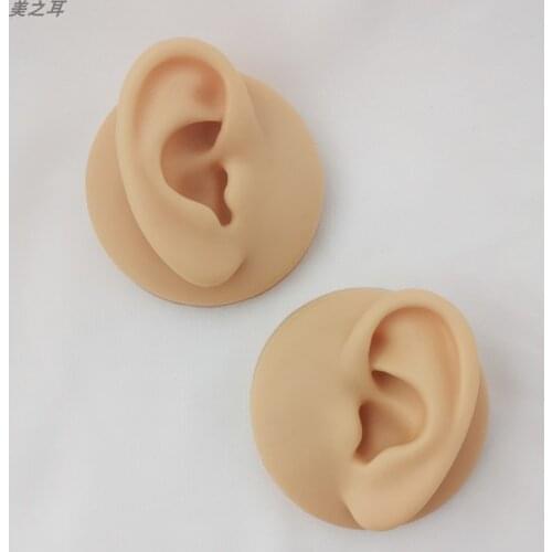 Silicone simulation human ear model piercing acupuncture ear point practice teaching earrings display props