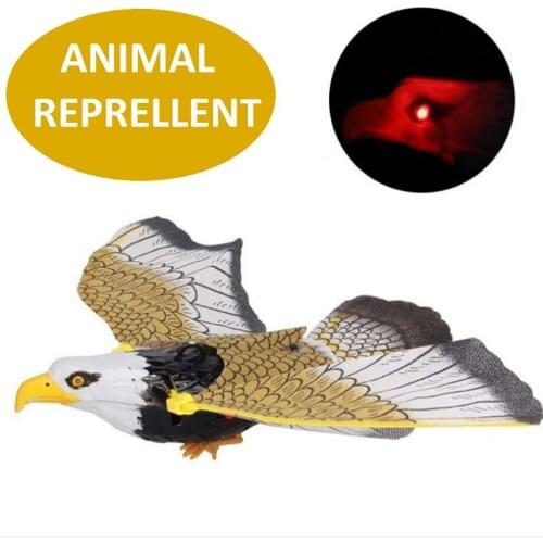 Luminous Bird Repellent Hanging Eagle with Music Flying Bird Scarer Garden Decoration Portable Flying Bird Animal Rat Repellents