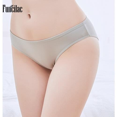 FUNCILAC 5 Pcs/set Sexy Woman Underwear Womens Cotton Panties Briefs Solid Low Rise Girls Ladies Knickers Intimates for Women