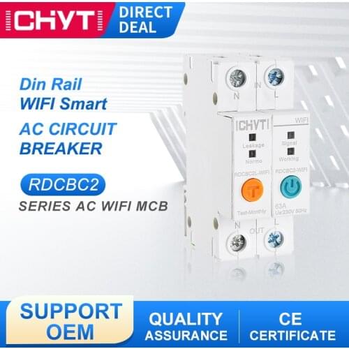 RDCBC2L 2P WIFI Smart Circuit Breaker Energy Meter Ammeter Remote Control Voice Controlled Caculate Powersumption For Smart Home