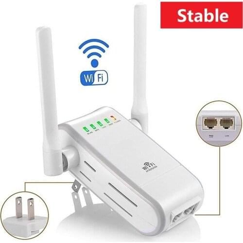 New 2.4GHz WiFi Repeater Wireless 300Mbps Extender WPS Encryption wi fi Router Dual External Antenna Booster Signal Amplifier
