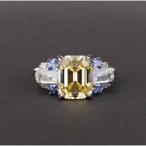 Elegant Best Selling Zircon Rings for Women European Retro Geometric Square Crystal Rings Anniversary Fine Jewelry