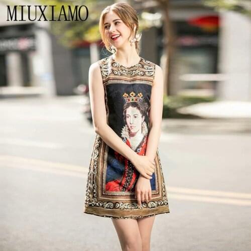 MIUXIMAO 2020 Fashion Runway Fall Casual Dress Womens Sleeveless Tank Luxury Women Diamonds Vintage Dress Women vestidos