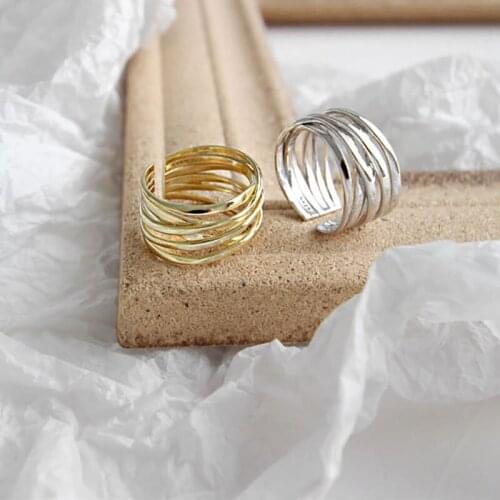 New Simple Design Adjustable Geometric Ring for Women Mutil Layers Line Open Rings Wedding Jewelry Accessory Wholesale Gifts