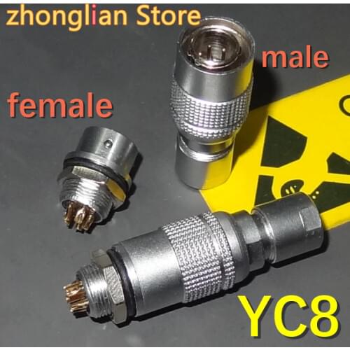 1female+1male=1set) /lot YC8 aviation plug connector M8 connector 2/3/4/5/6/7core aviation connector YC8 connector