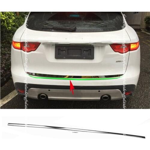 1pcs For Jaguar F-PACE 2016-2020 STAINLESS STEEL REAR TRUNK TAIL GATE DOOR LID COVER TRIM Car Accessories