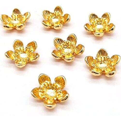10 pcs/lot Alloy Creative Gold Pearls Rhinestone Buttons Ornaments Earrings Choker Hair DIY Jewelry Accessories Handmade