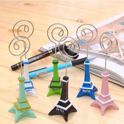 200pcs Wedding gift Paris Eiffel Tower Brozen Place/Name/photo/Business Card Holder message board clip Free Shipping