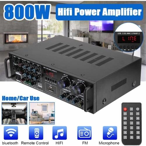 2000W 4ohm bluetooth Amplifier Stereo Amplifier Wireless Car Amp USB Disk SD Card Hifi Stereo Audio Home Karaoke Power Amplifier