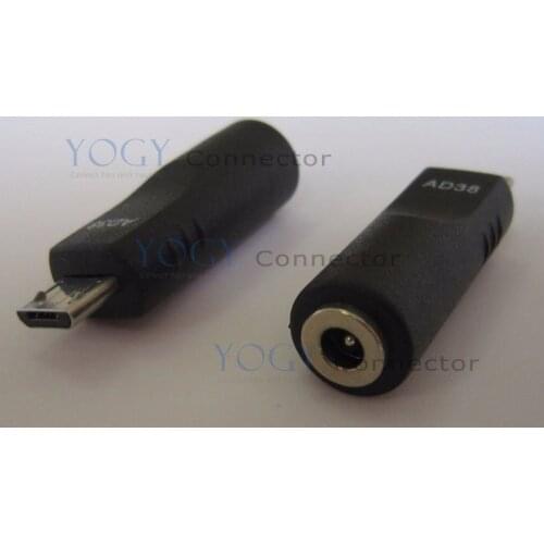 5pcs DC Socket Convertor Micro USB Plug, Female DC jack 3.5*1.1mm to Male Micro USB Connector