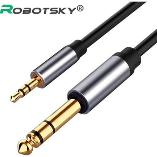 3.5mm To 6.5mm Audio Adapter Male to Male Headset Connector Microphone Extension Cable For Computer Amplifier Speakers