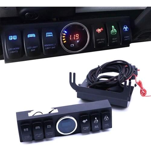 Auto Car 6 Rocker Switch Pod Panel wire harness assembly Kit Jeepp Wrangler JK &JKU 2009-2018 6-Switch Control Panel Box