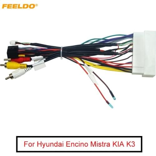 FEELDO Car Audio CD/DVD Player 16PIN Android Power Cable Adapter For Hyundai Encino Mistra KIA K3 KX5 Radio Wiring Harness