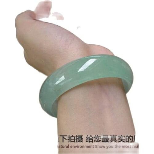 Burma jade natural green jade bracelet ice carved fresh female quartzite jade bracelet