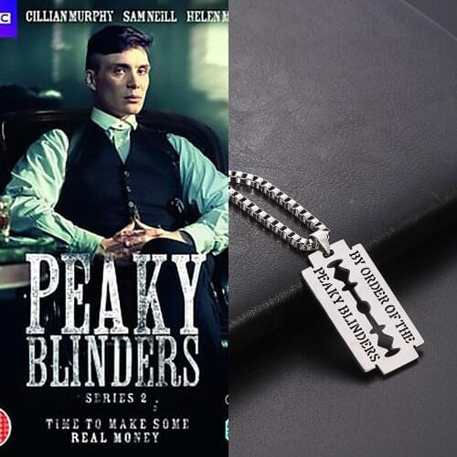 Razor Blade Necklace Movie Jewelry Peaky Blinders Blade Pendants Necklaces Stainless Steel Necklace for Women Men Gift