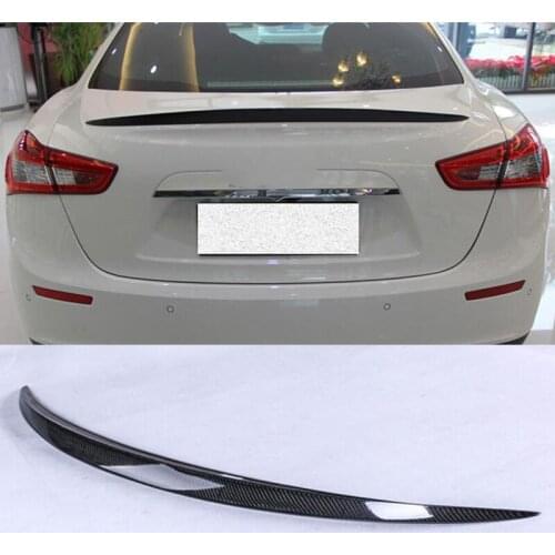 CEYUSOT For Real Carbon Fiber Spoiler Wing Ghibli 3.0t Car Trunk Rear Tail Fin Maserati Ghibli Wald Spoiler Accessories 2014-20