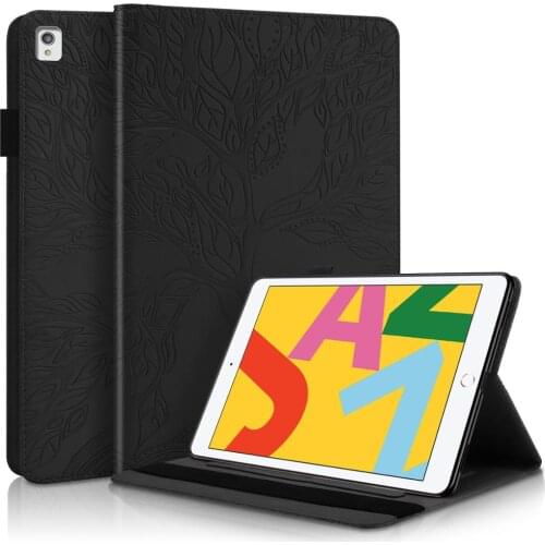 For iPad 10.2 2019 Case 3D Embossed Tree PU Leather Smart Cover Funda For iPad 7th Generation 10.2 Case For IPad Air 3 Pro 10.5
