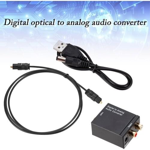 Digital to Analog Audio Converter Optical Fiber Coaxial Signal L/R Converter ATV SPDIF Digital Audio Decoder GDeals