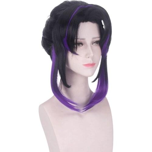 Demon Slayer Kimetsu no Yaiba Kochou Shinobu Kochou Kanae Tsuyuri Kanawo Cosplay Wig Headwear Cos Props Accessories
