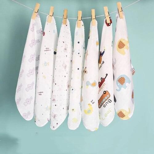 Baby Feeding Towel Bear Bunny Dot Chart Printed Children Small Handkerchief Gauze Nursing Bathing Feeding Face Washcloth Wipe