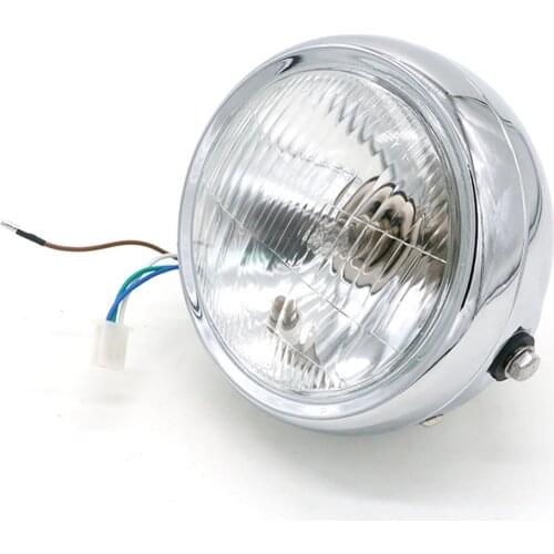 Motorcycle Headlight Black Metal Retro Halogen Front Light 12V Fits For CG125 GN125 CB CL Yamaha Suzuki Cafe Racer Bobber Custom