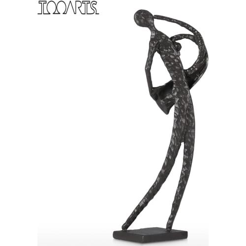 French Horn Player Statue Music Figurine Cast Iron Statue vintage metal sculpture decoration chien home decoration accessories