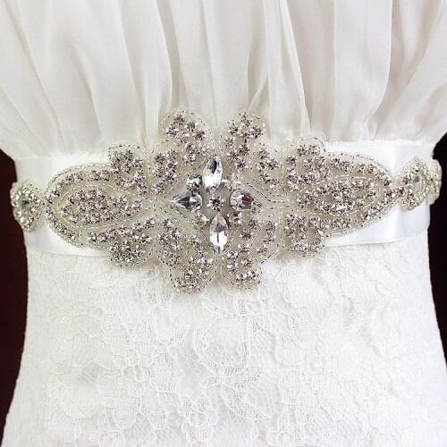 2016 hot White Crystal Rhinestone Pearl Wedding Bridal Dress Belt Cummerbunds Waistband Girdle Women Wedding Accessories