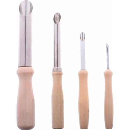 4Pcs Pottery Clay Tools Round Hole Sludge Cutter Pottery Ceramics Drilling Sculpting Tool Set Polymer Clay Carving Tool Modeling