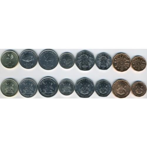 Uganda 8 Coins Set Brand New100% Authentic Original Coin Collectibles UNC