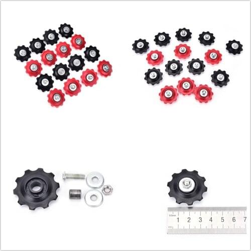 Red Black Bicycle Rear Derailleur 11T MTB Road Bike Rear Derailleurs Pulley Roller Idler Bearing Wheel Parts