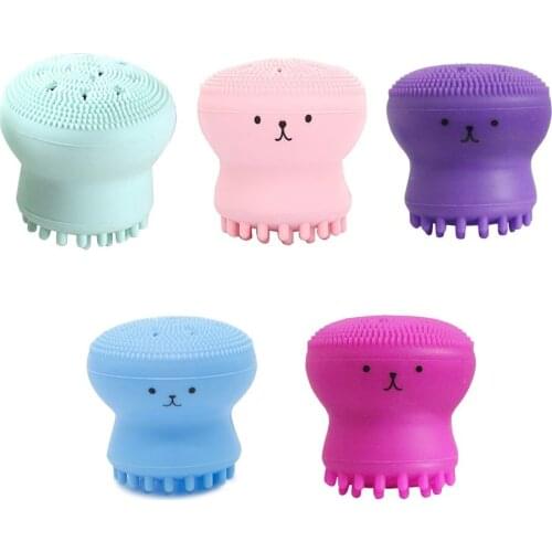Creative Silicone Small Cute Octopus Facial Cleaning Brush Pore Cleaner Beauty Instrument Face Washing Exfoliating