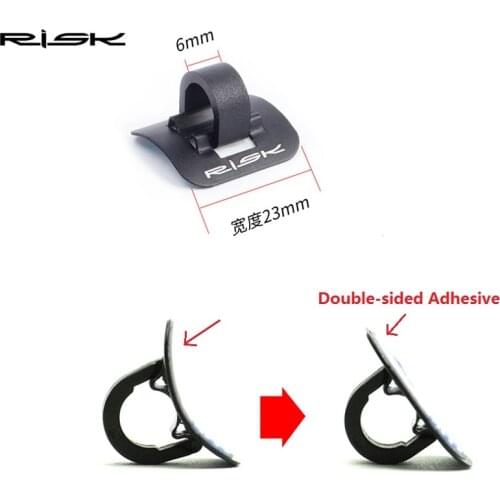 6PCS/Lot Alloy Type C Fastener Double-sided Adhesive Bicycle Tubing Guide Seat Cable Pipe Fixed