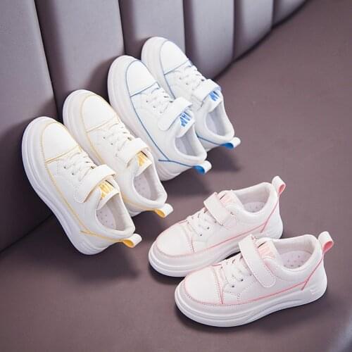 Kids White Sneakers Shoes For Boys Girls Children Trainers Leather Shoes School Platform Casual Shoes New 2021 6 8 10 12 Years