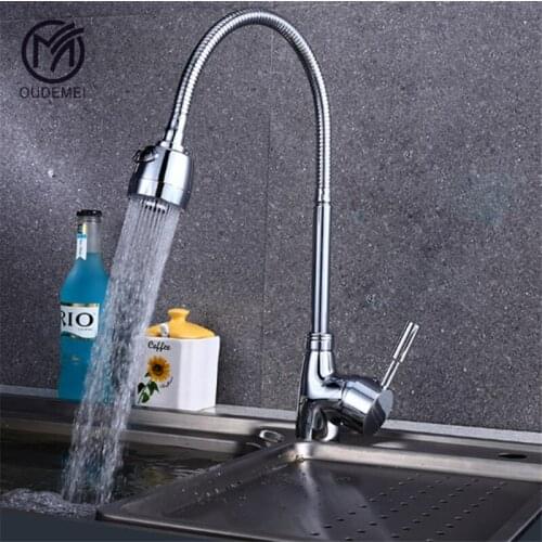 Brass Chrome Pull Down Single Handle Hot and Cold Sink Tap 360 Rotary Spray Stainless Steel Kitchen Faucet